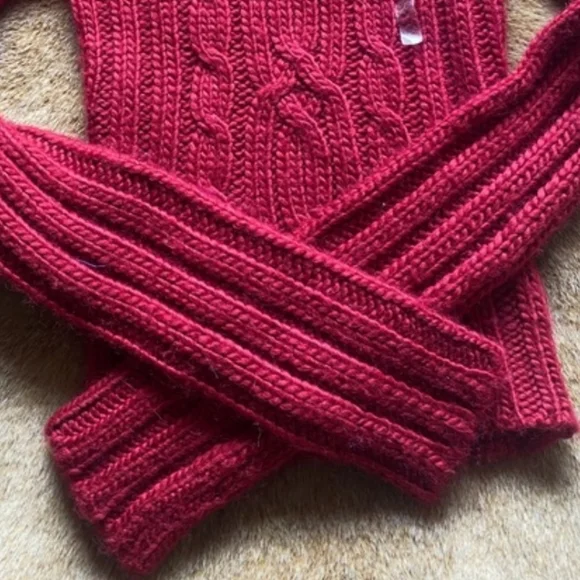 Abercrombie & Fitch Red Cable Knit Turtleneck Sweater - Picture 2 of 3